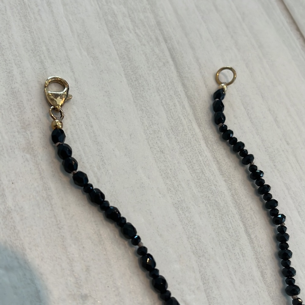 Gold and Black Beaded Necklace with Buddha Pendant - Picture 10 of 11